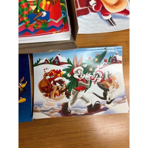 Cleo 1996 vintage paper Christmas greetings cards looney tunes - Picture 6 of 8